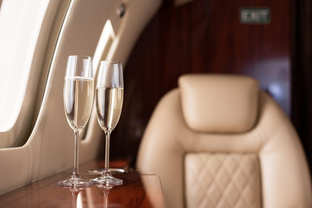 Champagne Taste Different On An Airplane